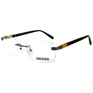 Goliath XXXIII Mens 3 Piece Metal Rimless Eyeglass Frame Gunmetal 58-18 Italy